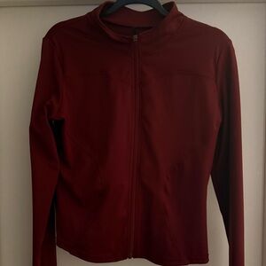 Lightweight Full-Zip Jacket in Deep Burgundy